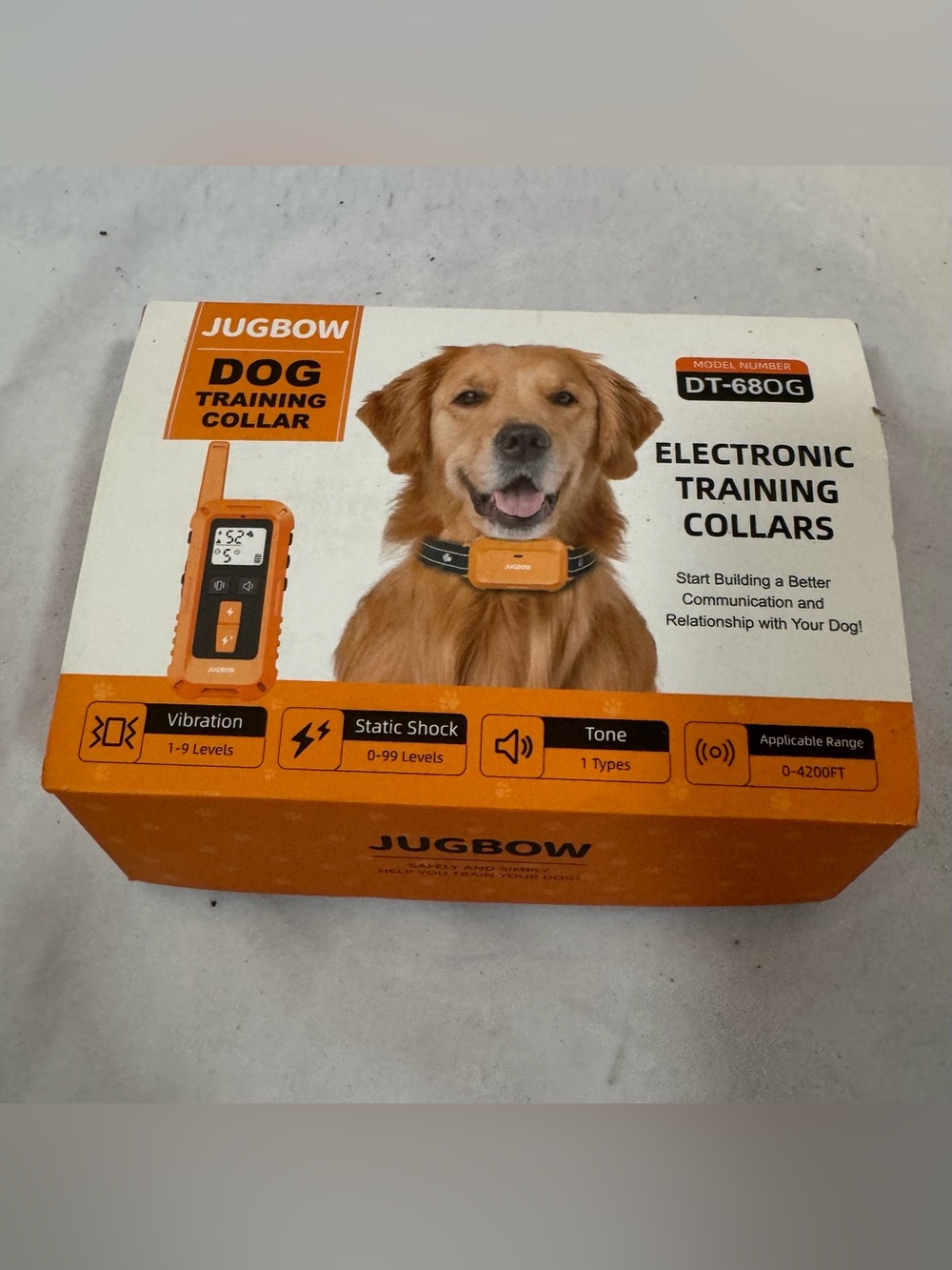 Jugbow DT-68 Remote Dog Training Collar – 4200FT Range in Orange